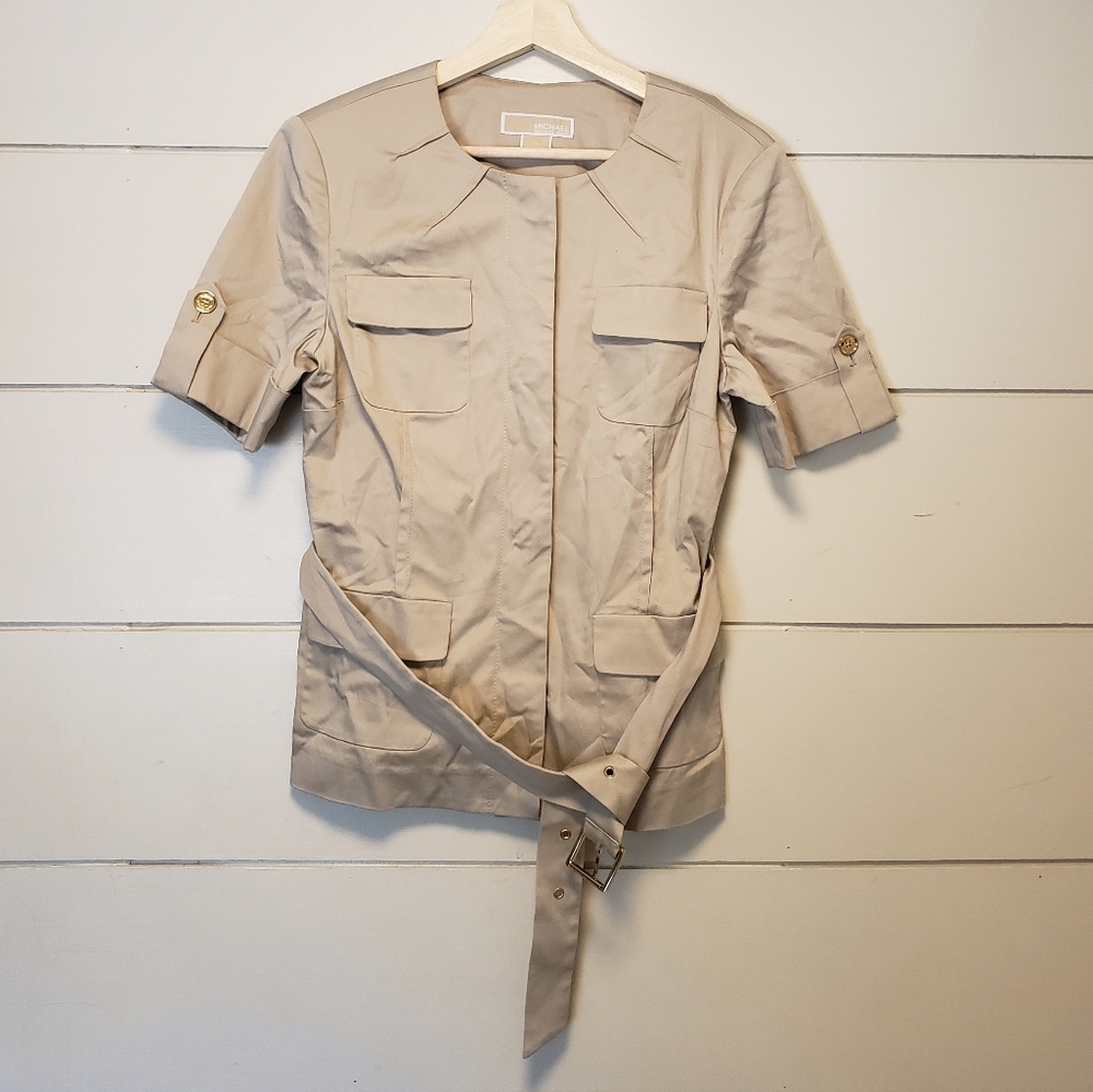 Michael Kors Khaki Safari blouse top